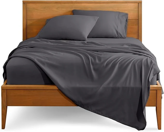 Functional Bare Home Twin Sheet Set - 1800 Ultra-Soft Microfiber Twin Bed Sheets - Double Brushed - Deep Pockets - Easy Fit - 3 Piece Set - Bedding Sheets amp Pillowcases Twin Forged Iron Grey Green