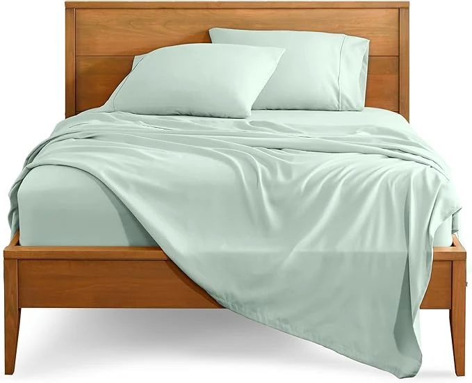 Fashionable Bare Home Queen Sheet Set - 1800 Ultra-Soft Microfiber Queen Bed Sheets - Double Brushed - Deep Pockets - Easy Fit - 4 Piece Set - Bedding Sheets amp Pillowcases Queen Spring Mint Exclusive