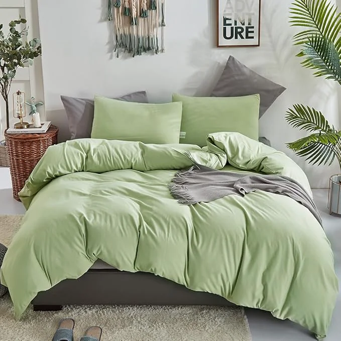 Comfortable CLOTHKNOW Green Comforter Set - California King 3Pcs Soft Light amp Sea Green Comforters Efficient