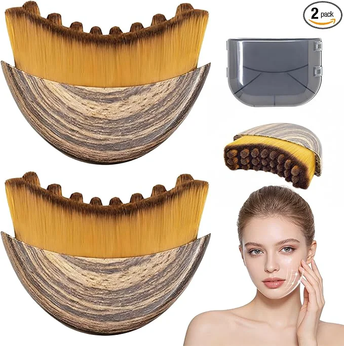 Smart 2 PCS Lymphatic Contour Face Brush Manual Lymphatic Drainage Massager Stylish