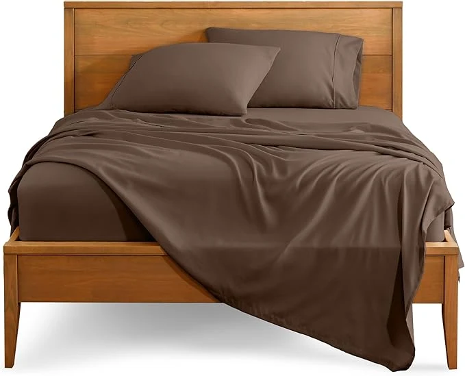 Fast Bare Home Full Sheet Set - 1800 Ultra-Soft Microfiber Full Bed Sheets - Double Brushed - Deep Pockets - Easy Fit - 4 Piece Set - Bedding Sheets amp Pillowcases Full Cocoa Optimized