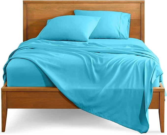 Bare Home Twin XL Sheet Set - 1800 Ultra-Soft Microfiber Twin Extra Long Bed Sheets - Double Brushed - Deep Pockets - Easy Fit - 3 Piece Set - Bedding Sheets amp Pillowcases Twin XL Aqua Premium Material