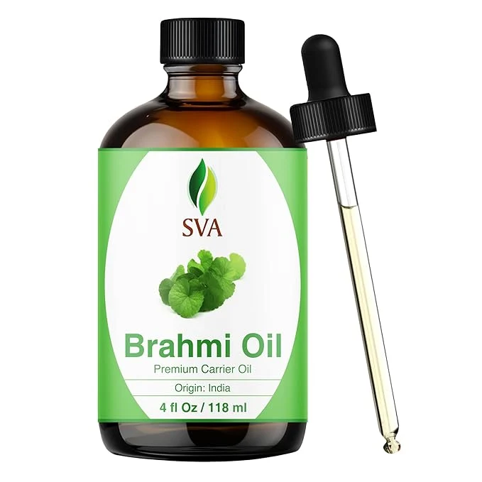 Easy-to-Use SVA Brahmi Oil - 4 Fl Oz – Natural Cold Pressed Brahmi Oil - Lightweight