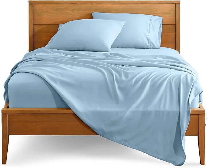 Original Bare Home King Sheet Set - 1800 Ultra-Soft Microfiber King Bed Sheets - Double Brushed - Deep Pockets - Easy Fit - 4 Piece Set - Bedding Sheets amp Pillowcases King Light Blue Excellent