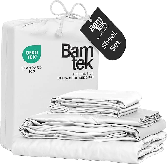 Effective Viscose Bamboo Bed Sheets Full Sizes 4PC Set - Cooling Bedding for Hot Sleepers with Moisture Wicking Technology - Silky Soft 16 Inch Deep Pocket - White 54 quot x75 quot Traditional