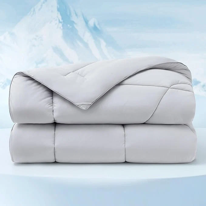Detailed Bedsure Cooling Comforter Full Size - Cooling Blankets for Hot Sleepers Lightweight Comforter for Summer with Dual-Sided Cool Tech Soft Breathable Cold Blanket for Sleeping Grey 82x86 Inches Secure