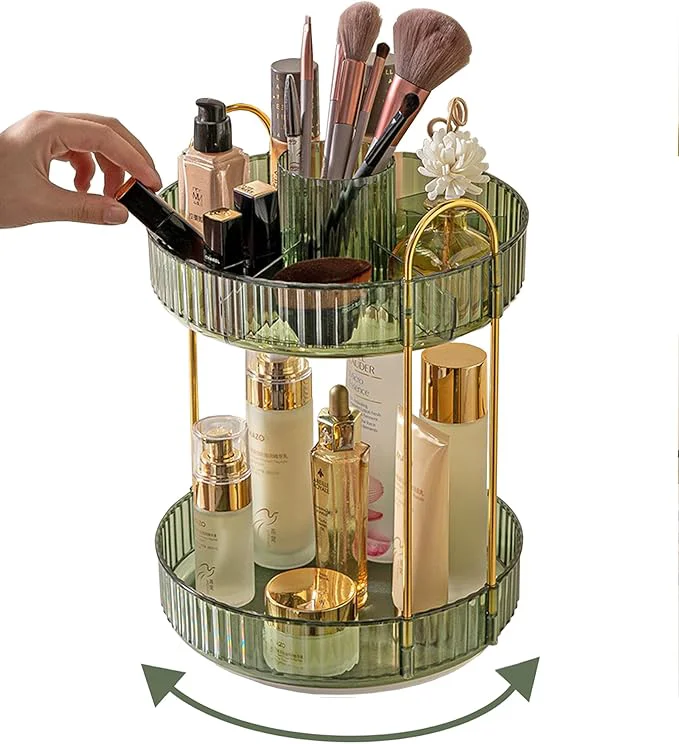 Dependable Asayuee 360 Rotating Makeup Organizer 2 Tier Large Capacity Make Up Organizers Premium Material