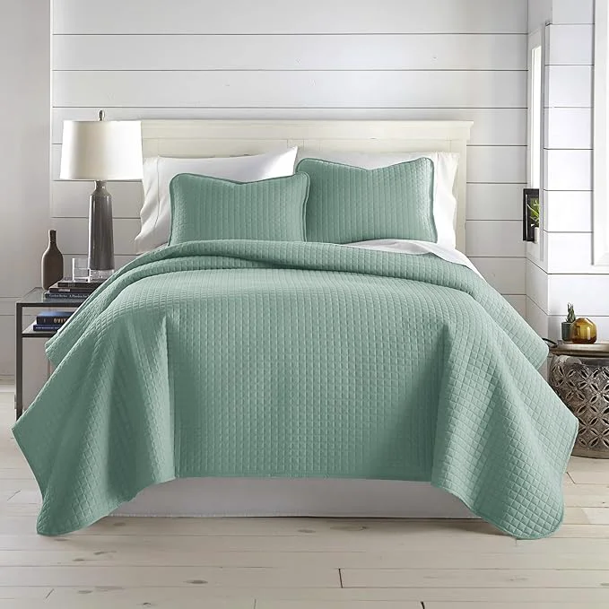 Enhanced Southshore Fine Living Inc. Oversized King Quilt Bedding Set Soft Microfiber Stain and Pet Hair Resistant Bedding California King Size Quilt Coverlet Bedspread Set with 2 Shams Steel Blue Teal High-End
