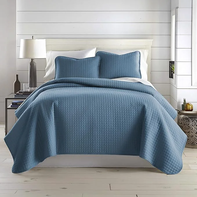 Top-Quality Southshore Fine Living Inc. Twin Size Quilts Microfiber Quilt Lightweight Bedspread amp Coverlet Sets Pet Hair Resistant Bedding XLTwin Quilt Coverlet with Pillow Sham Coronet Blue Bedding Quality