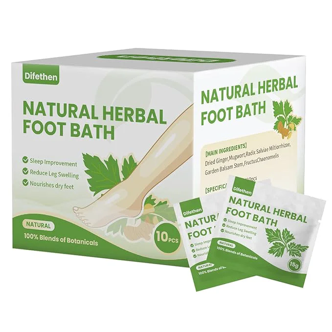 Comfortable Natural Mugwort Wormwood Herbal Foot Soak Lymphatic Ginger Foot Bath Bag Reliable