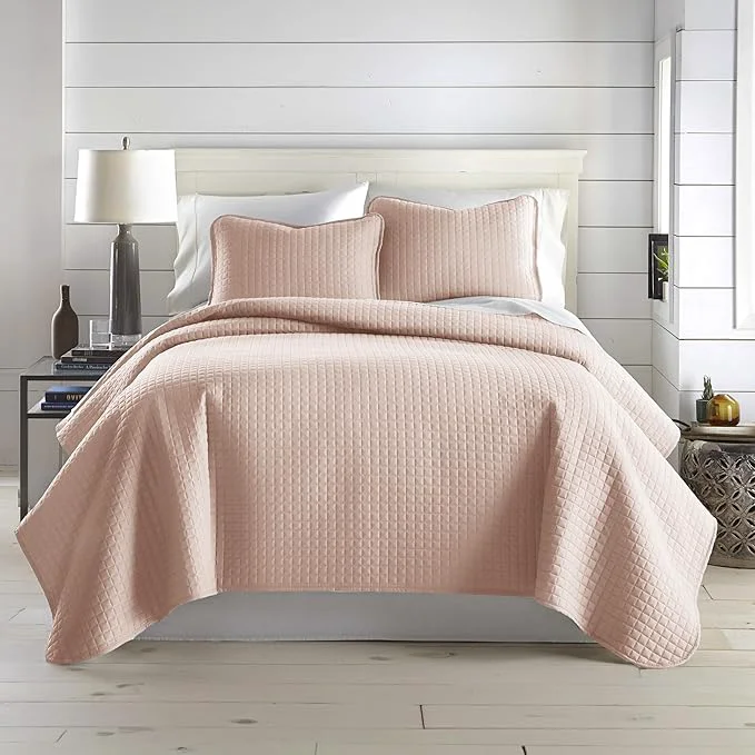 Practical Southshore Fine Living Inc. Oversized King Quilt Set Stitched Blush Pink Quilt Bedspread 2 Matching Pillow Shams Machine Washable Cal King Quilts Hotel Quality Bedding Cozy Coverlet Blush Outstanding