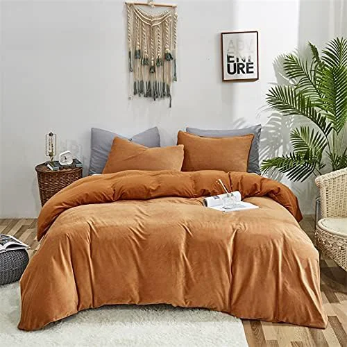 Enhanced CLOTHKNOW Brown Comforter Twin Twin XL Fluffy Bedding Comforter Sets Burnt Orange Bedding Comforter Terracotta Bedding Collection 3Pcs Bedding Comforter Sets Outstanding
