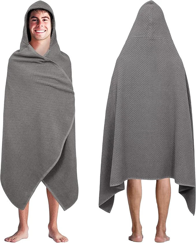 Recyclable COTTON CRAFT Hooded Bath Towel – Oversized 35 x 70 Waffle Weave Towel High-End