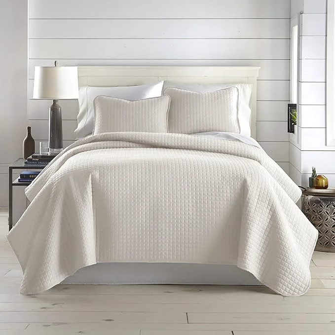 Trusted Southshore Fine Living Inc. King Quilt Bedding Set Quilted Comforter Coverlet Bed Spread for California Kings Luxury Bedding King Quilt Set Lightweight Quilted Bedspread w Shams Natural Beige Fine Crafted