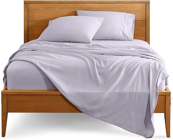 World-Class Bare Home California King Sheet Set - 1800 Ultra-Soft Microfiber Cal King Bed Sheets - Double Brushed - Deep Pockets - Easy Fit - 4 Piece Set - Bed Sheets California King Light Lavender Superior