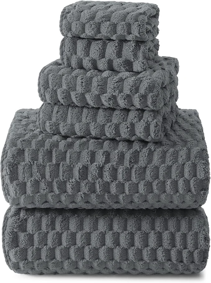 Certified REDKISS Gray Bath Towel Sets XL Reusable