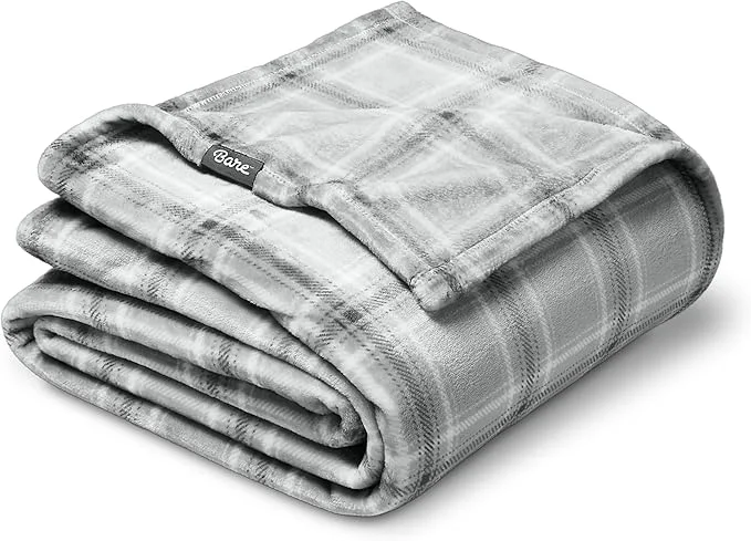Dependable Bare Home Fleece Blanket - Full Queen - Ultra-Soft Lightweight for Bed Sofa and Couch - Luxury Microplush - Cozy Warm Blanket Full Queen Tartan Plaid Official