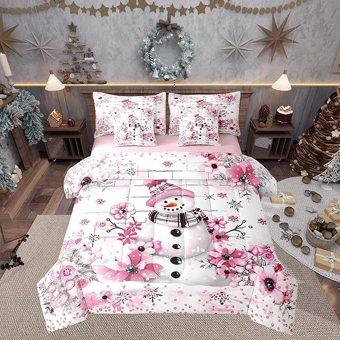 Reliable Castle Fairy Watercolor Flowers Comforter Set Bed in a Bag 7 Pieces King Merry Christmas Cherry Blossom Bedding Set Fashion Diamond Comforter Fitted Flat Sheet 2 Pillowcases 2 Throw Pillow Covers Green
