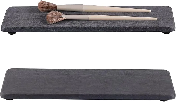 Quality NiuYichee 2 Pcs Water Absorbing Stone Trays Kitchen Bathroom Sink Soap Dish Sophisticated