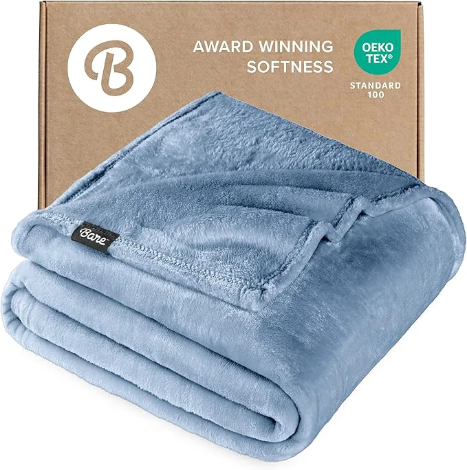 Verified Bare Home Fleece Blanket - King Size - Ultra-Soft Lightweight for Bed Sofa and Couch - Luxury Microplush - Cozy Warm Blanket King Coronet Blue First-Class