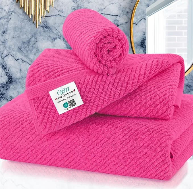 Premium Material Hot Pink Towels for Bathroom Responsible