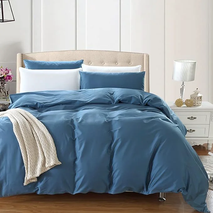 Genuine KAREVER Blue Comforter Set Full Bedding Set Women Soft Bed Comforter Set Breathable Blanket Teens Lake Blue Lightweight Quilts Set Full Size Superior