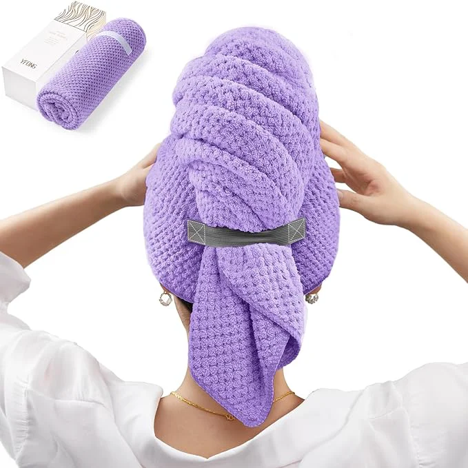 Stylish YFONG X-Large Hair Towel Wrap for Women Super Absorbent Microfiber Hair Towel Verified