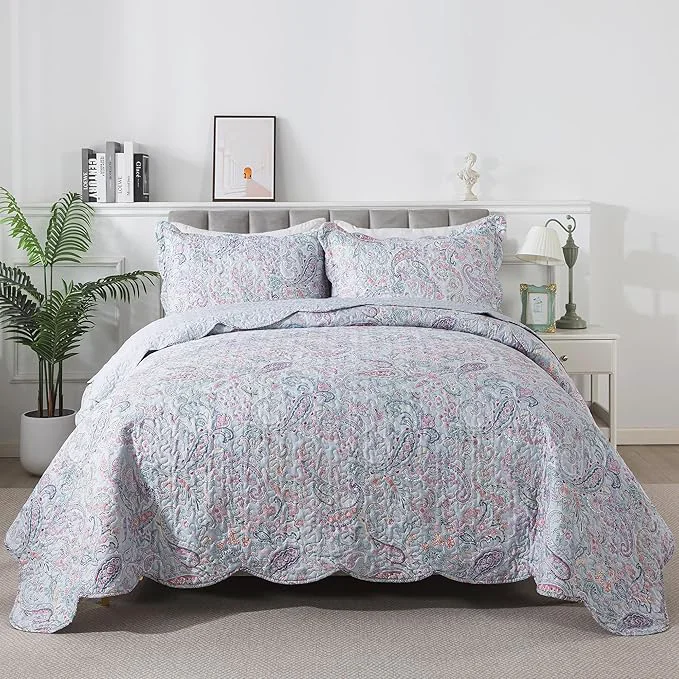 World-Class HoneiLife Quilt Sets Queen Size - Microfiber Bedspreads 3-Piece Queen Quilt Bedding Sets All Season Quilts Lightweight Coverlets for Queen Beds Versatile