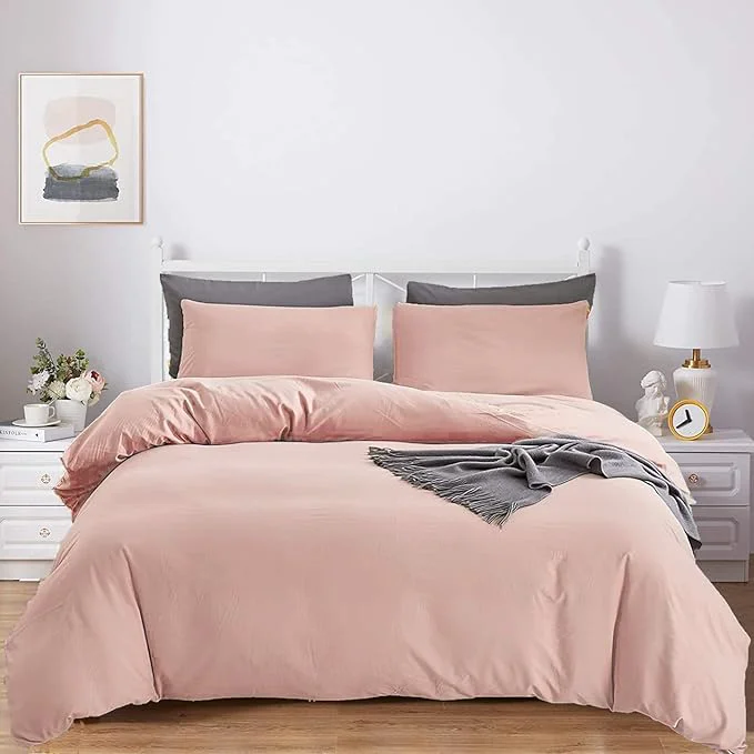 Long-Lasting KAREVER Pink Comforter Set King Blush Bedding Set Girls Bed Comforter Set Breathable Blanket Teens Light Pink Lightweight Quilts Set King Size Original Design