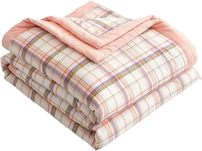 Pure Lightweight Summer Bedspread Quilt Coverlets Bedding Set Queen King Size Air Conditioning Comforter Blanket Skin-friendly Soft Breathable Geometric Pattern Bedding Coverlet For All Season Color 9 Flexible