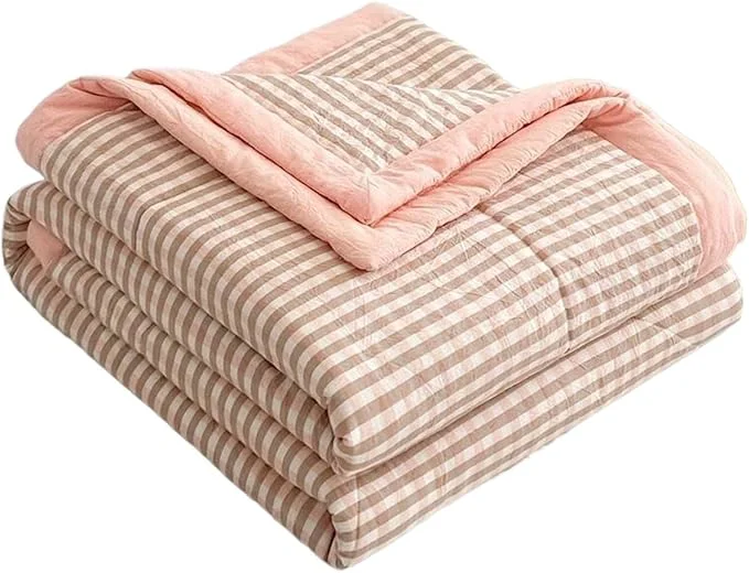 Selected Lightweight Summer Bedspread Quilt Coverlets Bedding Set Queen King Size Air Conditioning Comforter Blanket Skin-friendly Soft Breathable Geometric Pattern Bedding Coverlet For All Season Color 6 Verified