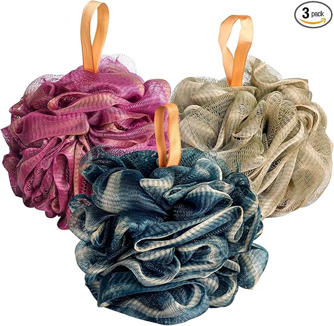 Casual Fishent Bath Sponge Shower Loofahs 60g 3 Pack Soft Net Body Scrubber Durable Eco-Friendly
