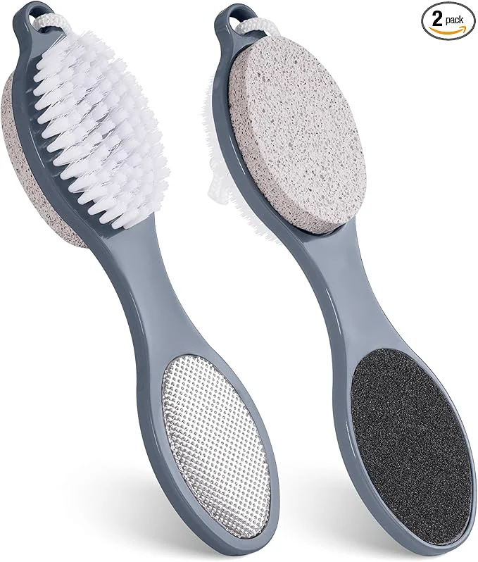 Functional 2 Pcs 4 in 1 Foot Brush for Use in Shower Expertly Made