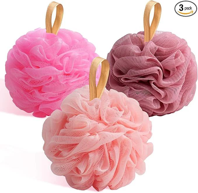 First-Class Fishent Bath Loofah Sponge 3 Pack loofahs Exfoliating Body Scrubber 60g Soft Green