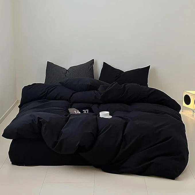 User-Friendly Luxlovery Black Comforter Set Twin Teen Kids Boys Solid Black Bedding Comforter Twin Size Dark Color Quilts Blanket Soft Breathable Lightweight Fluffy Comforter Set Twin Size Safe