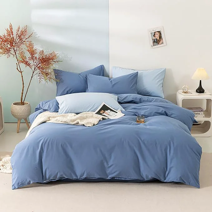 Luxury Luxlovery Blue King Size Comforter Set Lake Blue Bedding Set Women Men Quilt Blanket Soft Breathable Comfy Fluffy Lightweight 3 Piece Comforter Set King Size Responsible