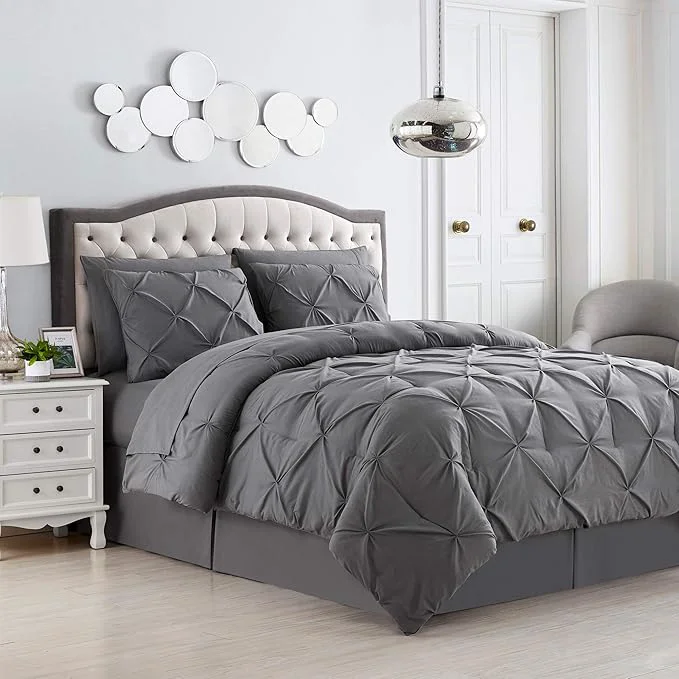 Outstanding 8 Piece Comforter Set Bag with Pintuck Design Case Pack Pack of 3 Original Design