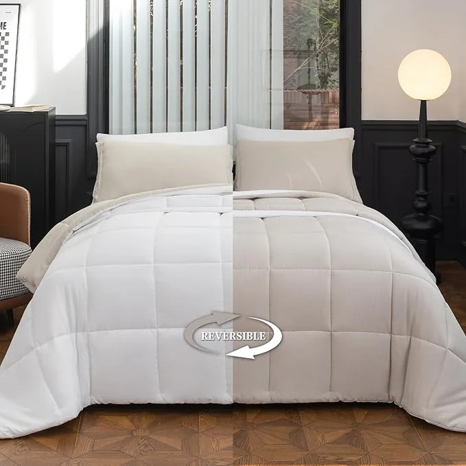 Trusted White Queen Comforter Set - 8 Piece Bed in a Bag All Season Luxury Bedding Sets with Reversible Microfiber Comforter Bed Skirt Flat Sheet Fitted Sheet Pillowcase and Pillow Sham Healthy