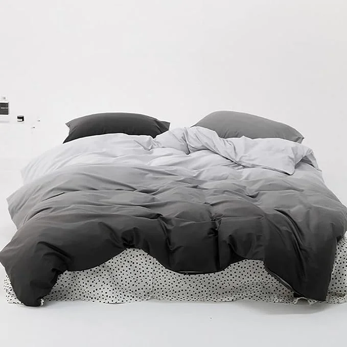 Consistent Luxlovery Grey Gradient Comforter Set Twin Black Grey Bedding Set Men Women Abstract Bedding Set Soft Breathable Blanket Quilts Modern Dark Grey Comforter Set Artisan