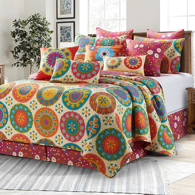 Fine Virah Bella Duke Imports 3-Piece Suri Quilt Set Multi King Fine Crafted