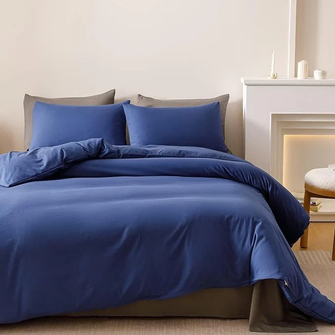 Refined Luxlovery Royal Blue Comforter Set Queen Women Men Solid Comforter Bright Blue Bedding Set Fluffy Soft Breathable Blanket Quilts with 2 Pillowcases for Queen Bed Consistent