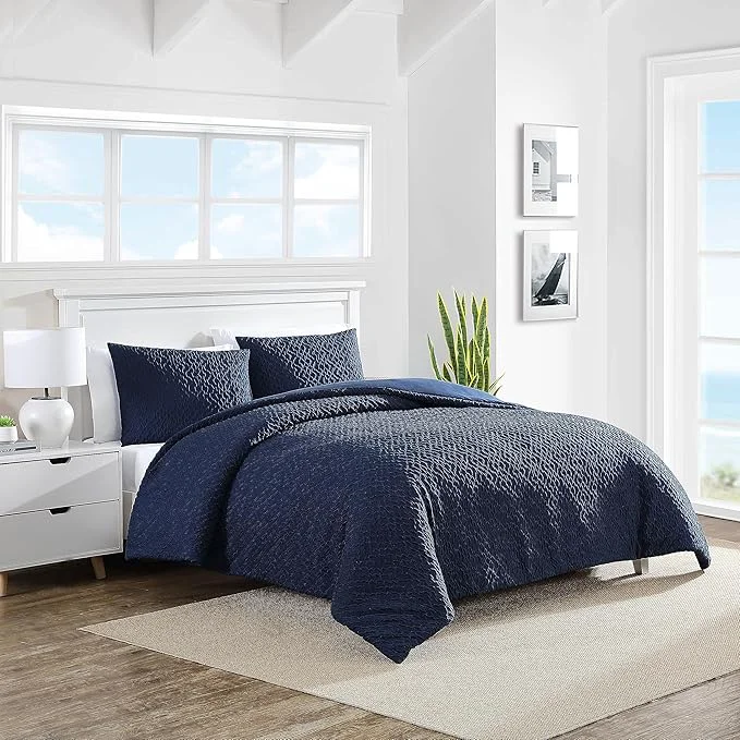Reusable Nautica - King Comforter Set Soft amp Cozy Microfiber Bedding with Matching Shams All Season Bedding Set Oeko-Tex Point Harbor Navy King Casual