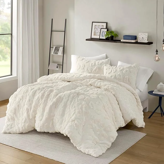 Original Design Intelligent Design Twin Comforter Set Chenille Tufted Animal Print Pattern Comforters Twin Size All Season Fluffy Bedding Soft Microfiber Reverse Larissa Twin Twin XL Off-White 2 Piece Smooth