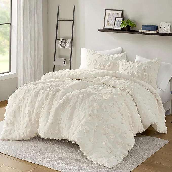 Convenient Intelligent Design Twin Duvet Cover Set Chenille Tufted Animal Print Pattern Duvet Cover Twin Size All Season Fuzzy Bedding Cover Soft Microfiber Reverse Larissa Twin Twin XL Off-White 2 Piece Proven