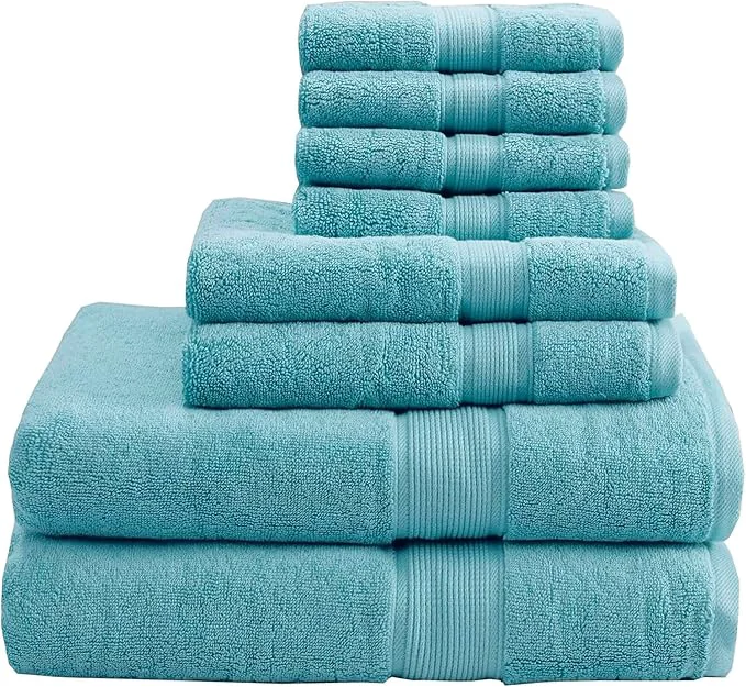 High-End Madison Park 800GSM Bathroom Towel Set of 8 Cotton Bath Towel Set Superior