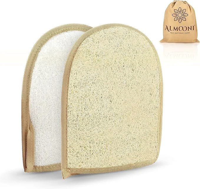 Consistent Almooni Egyptian Loofah Gloves for Women Men Natural Egyptian Loofah Dependable
