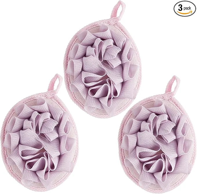 Smooth Boao 3 Pcs Bath Shower Pouf Sponge Mesh Pouf Shower Ball Exfoliating Body Effective