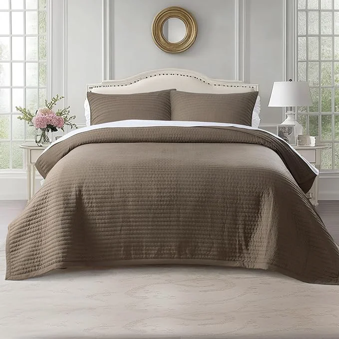Healthy KASENTEX Queen XL Quilt Set 98 quot x98 quot – Soft Washed 3-Layer Lightweight Bedspread Minimalist Nordic Design All-Season Spring amp Summer Quilt Set 1 Quilt 2 Pillow Shams Cub High-End