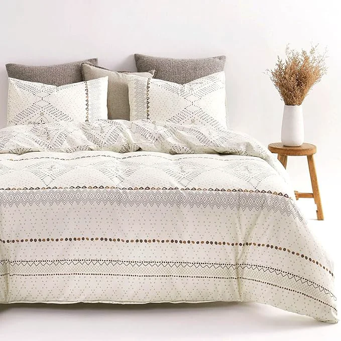 Responsible Wake In Cloud - Boho Comforter Set Farmhouse Bohemian Western Aztec Neutral Aesthetic Soft Lightweight Bedding 3 Pieces Beige Queen Size Premium Material
