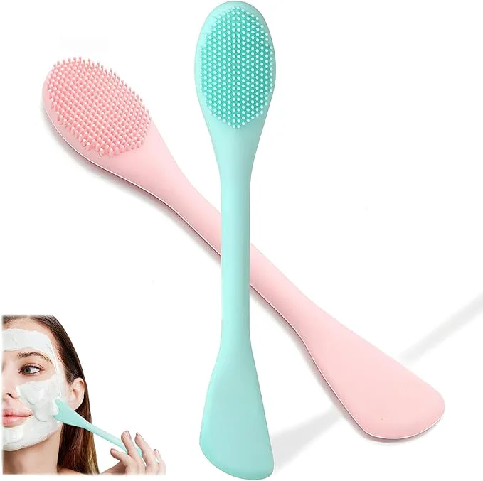 Powerful 2 PCS Facial Cleansing Brush 2 in 1 Silicone Face Mask Brush Contemporary